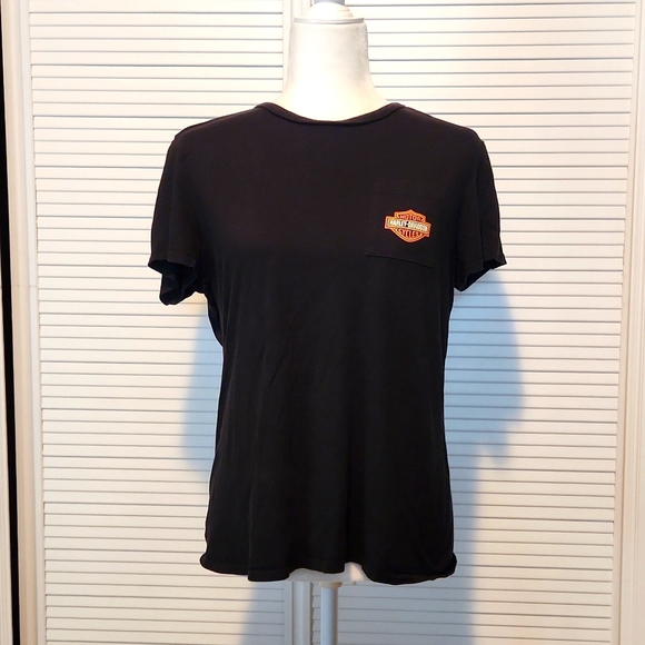 Harley-Davidson Women's pocket graphic t shirt size large - Picture 1 of 3